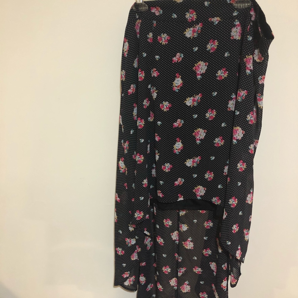 Floral high low maxi skirt